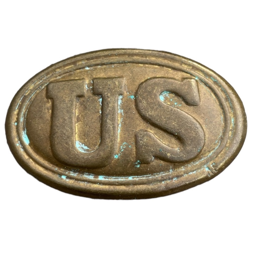Solid Brass Belt Buckle Civil War Union North Replica Vintage Fits 1.5” Belt